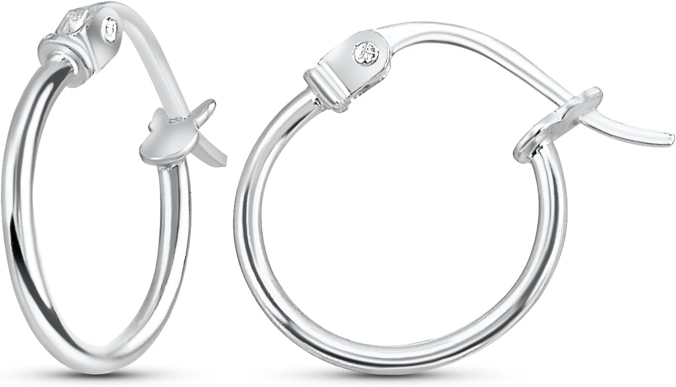 Sterling Silver Thin Lightweight Hoop Earrings