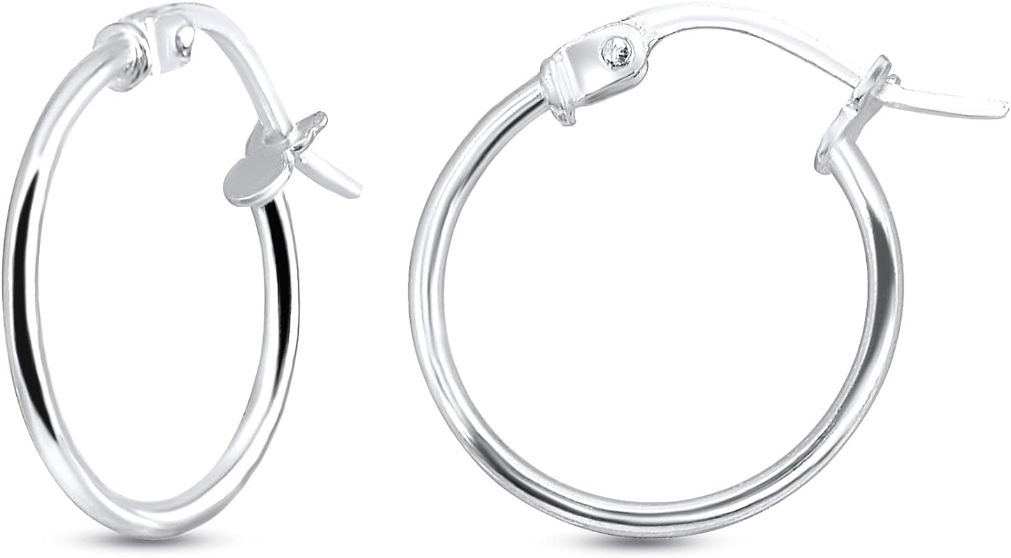 Sterling Silver Thin Lightweight Hoop Earrings