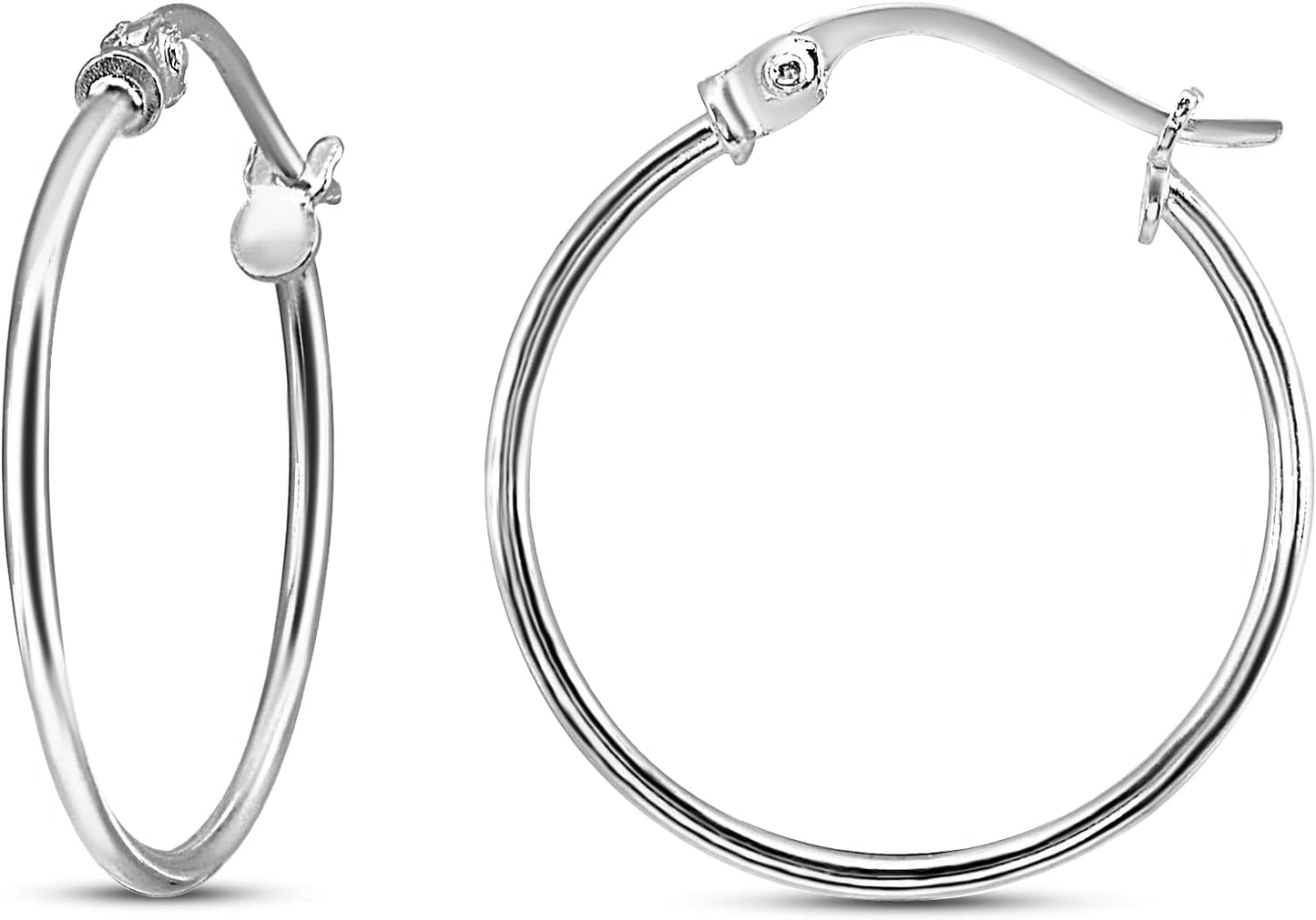 Sterling Silver Thin Lightweight Hoop Earrings