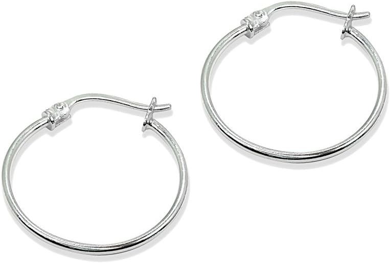 Sterling Silver Thin Lightweight Hoop Earrings