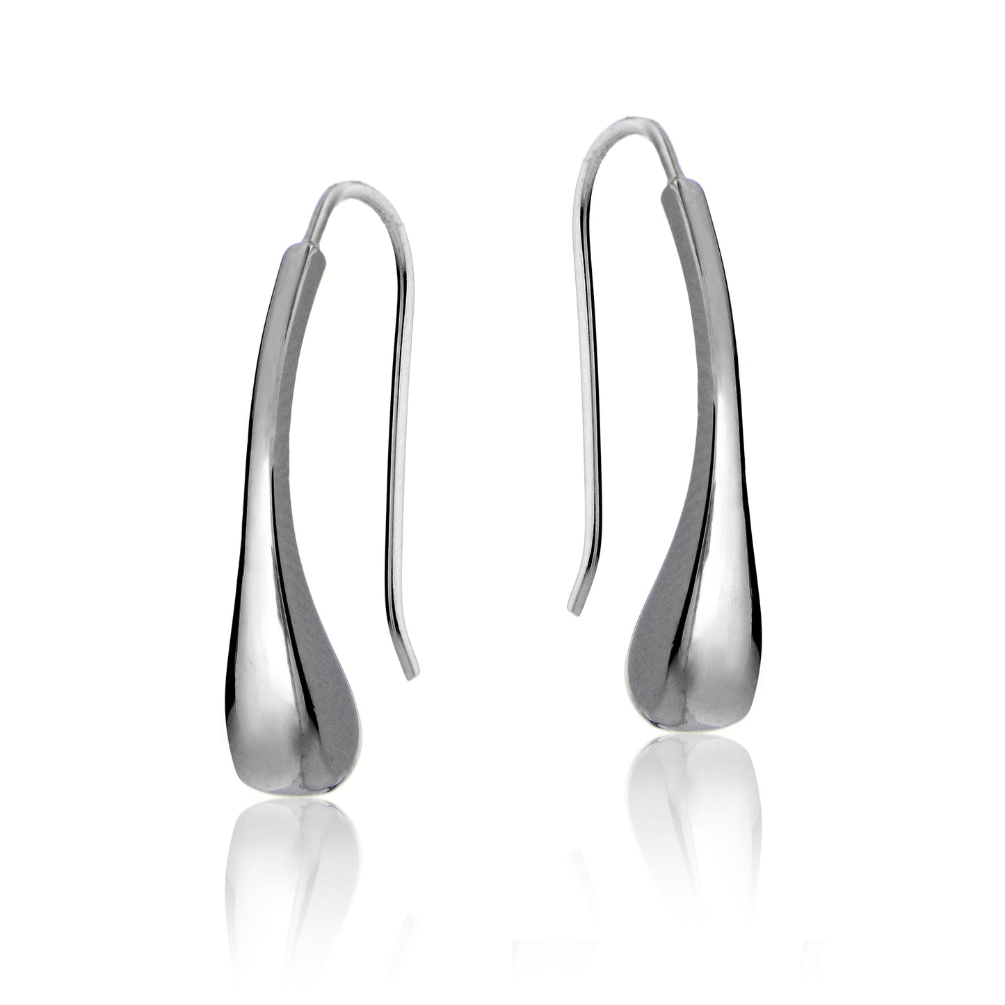 Gold Plated Sterling Silver Pear Shape Polished Teardrop Hook Drop Earrings