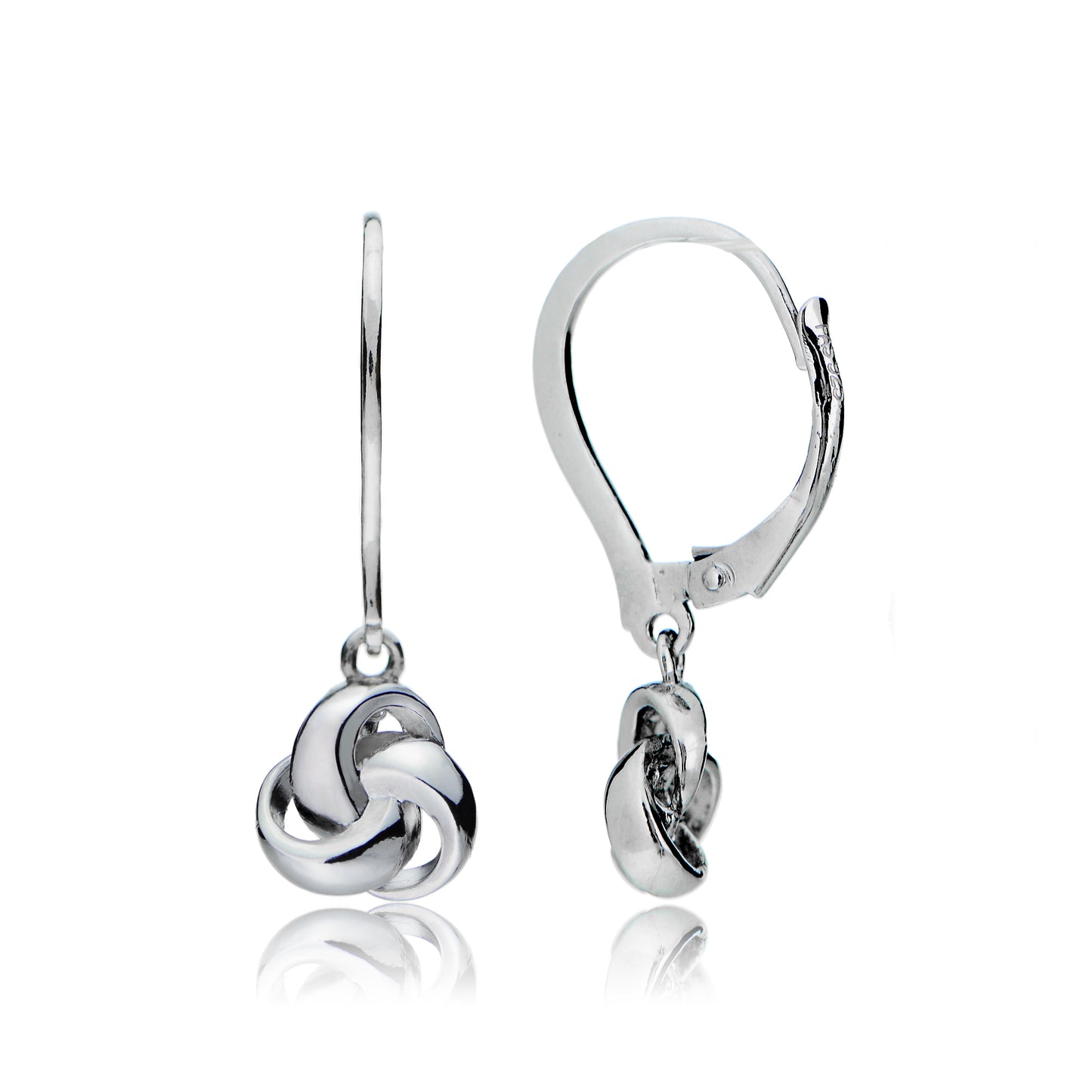 Gold Plated Sterling Silver Love Knot Dangle Earrings