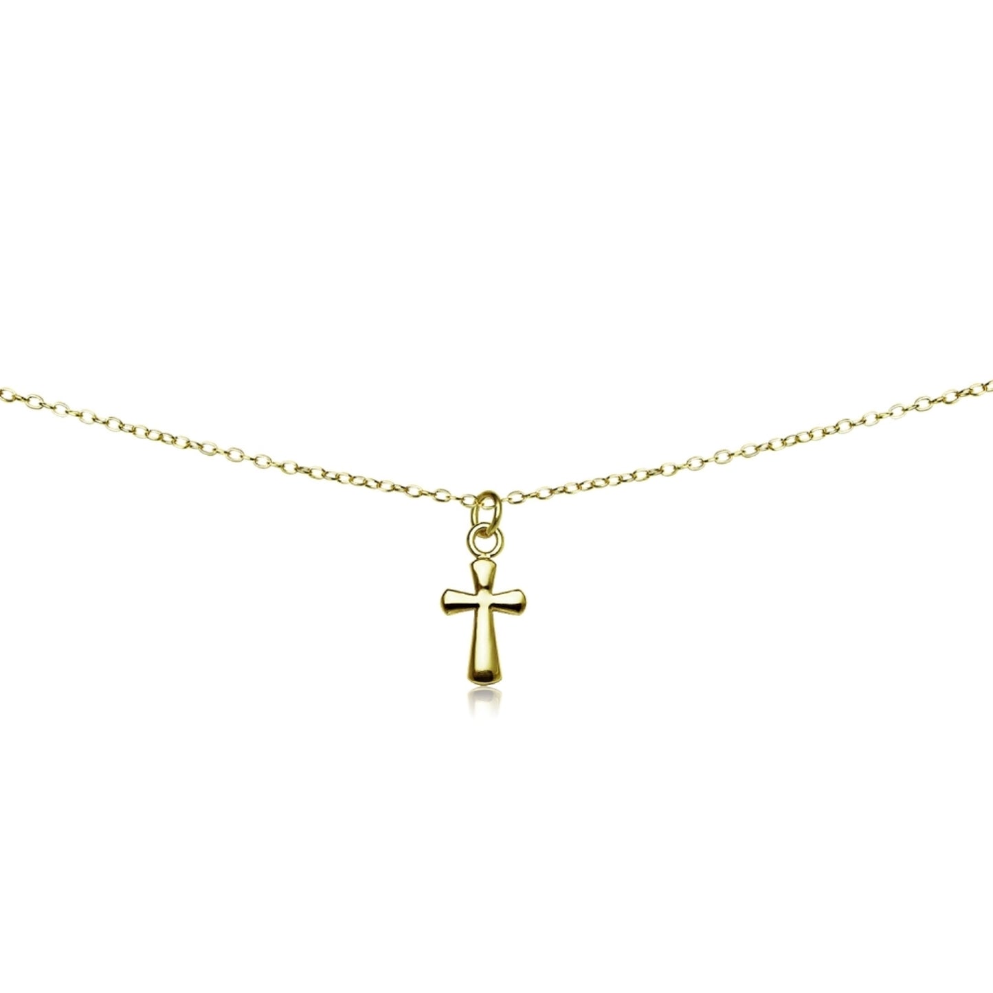 Gold Necklace for Women Men Girls Boys, Layered Necklace, Short Minimalist Dainty Choker Charm Chain Cross Necklace