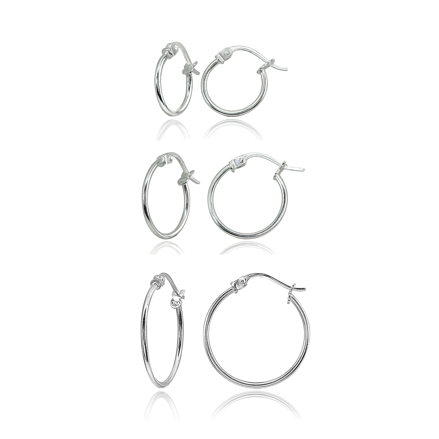 Sterling Silver Thin Lightweight Hoop Earrings