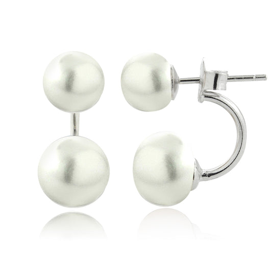 Sterling Silver Front-Back Freshwater Cultured Pearl Earrings