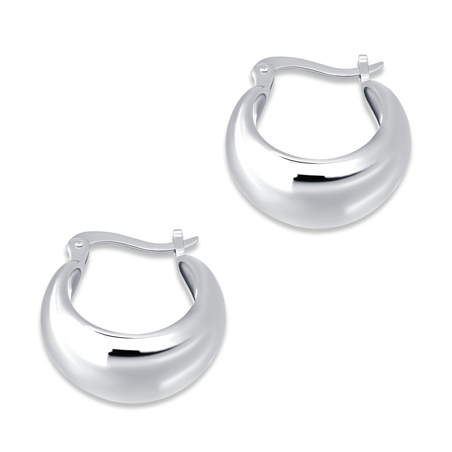 Sterling Silver 16mm Polished Fashion Round Chunky Hoop Earrings